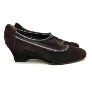 Prevata Ankle Booties Brown Wedge Heels Size 7.5 B